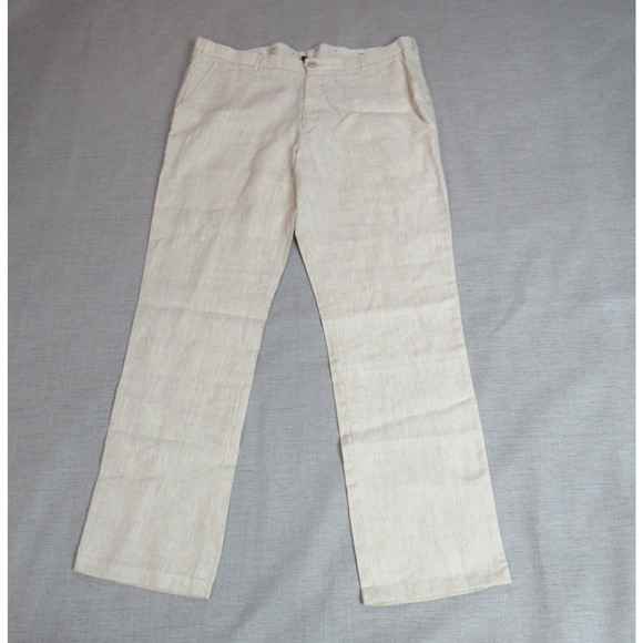 Zylus Pants Mens Size 38 Beige Quiet Luxury Hampton Chic Beach Prep Dress Slacks - Picture 1 of 13